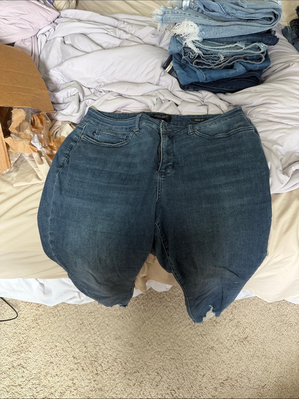 Judy Blue Distressed Dark Blue Stretch Jeans